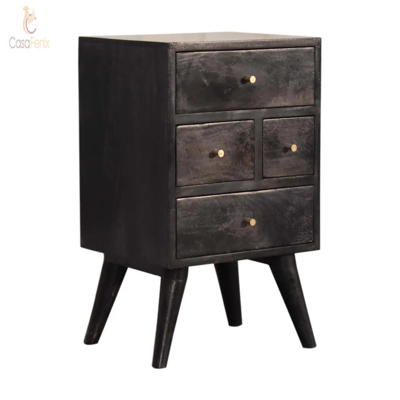 Multi Drawer Ash Black Bedside - CasaFenix