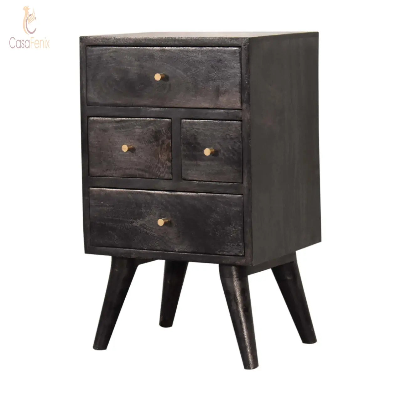 Multi Drawer Ash Black Bedside - CasaFenix