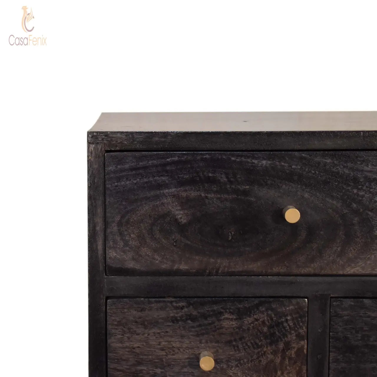 Multi Drawer Ash Black Bedside - CasaFenix