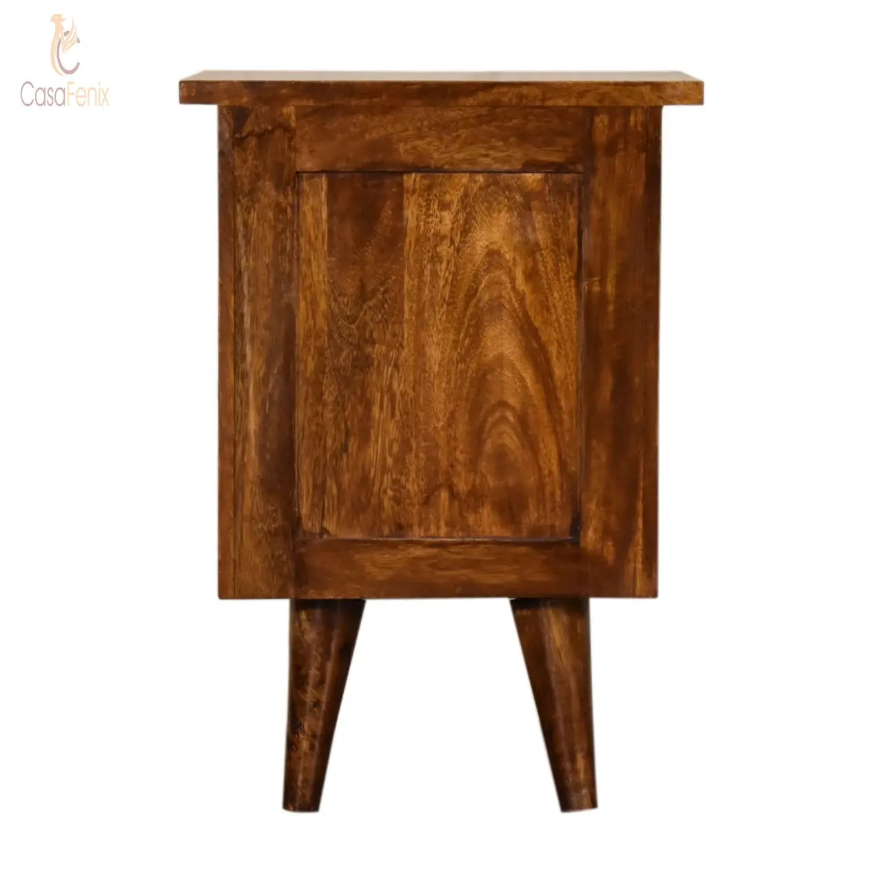 Chestnut Bedside 2 Drawers in a Nordic Style Solid Mango Wood - CasaFenix