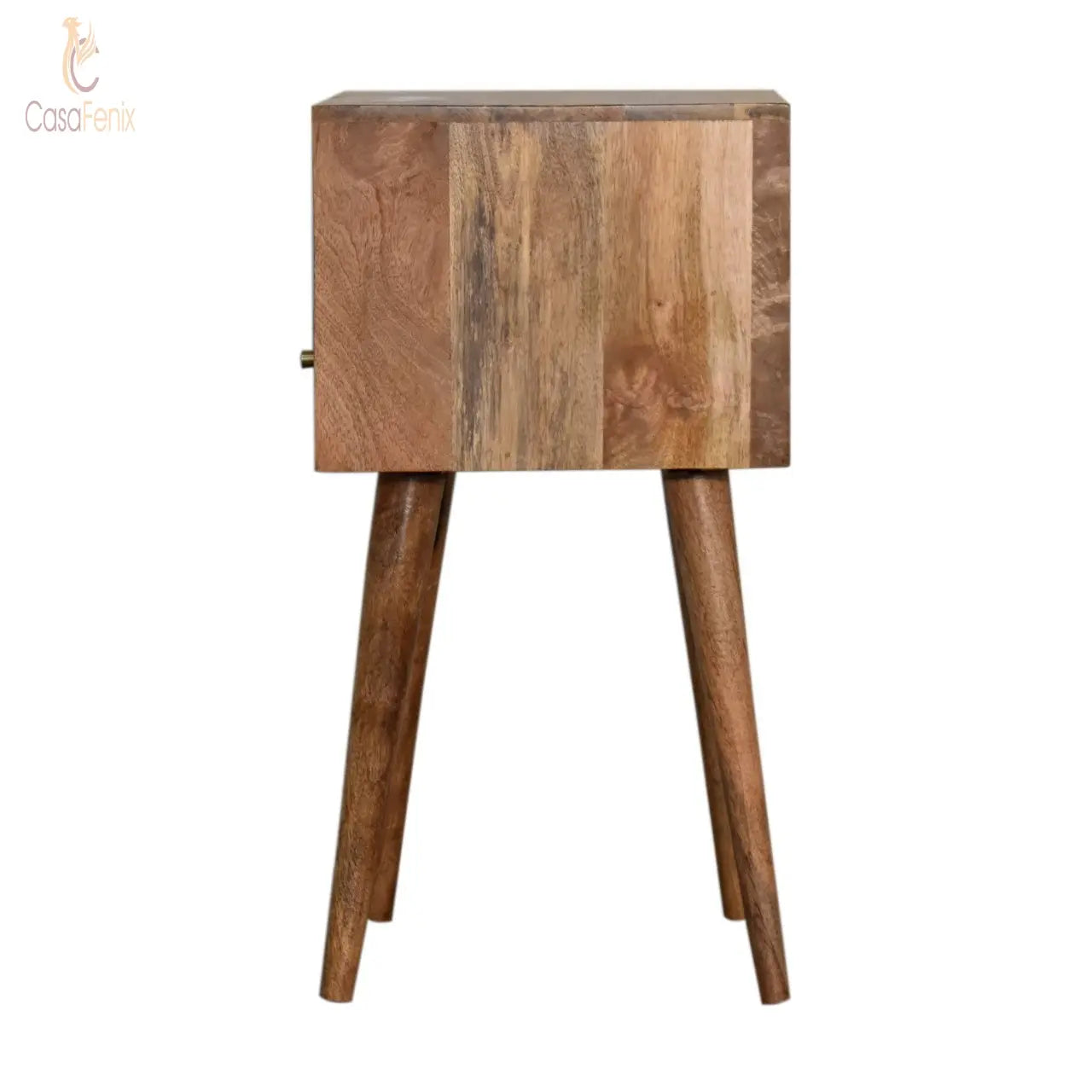 Mini Slate Grey Hand Painted Bedside Table 1 Drawer Chest Solid Mango Wood Nordic Design - CasaFenix