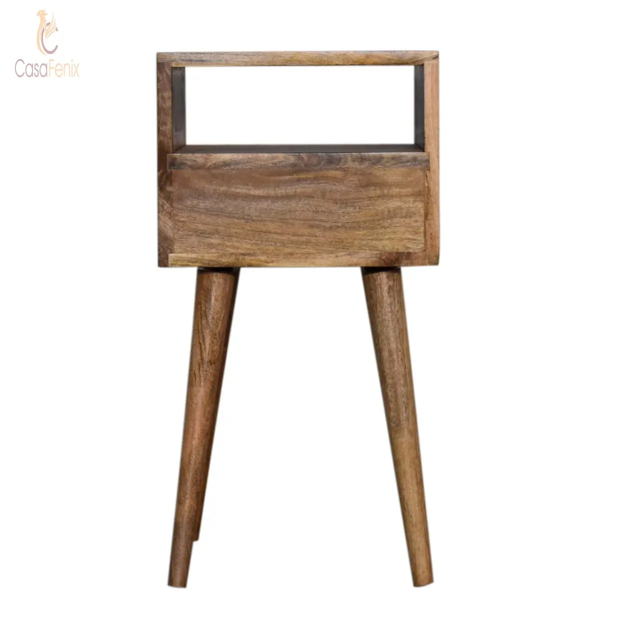 Mini Slate Grey Hand Painted Bedside Table 1 Drawer Chest Solid Mango Wood Nordic Design - CasaFenix