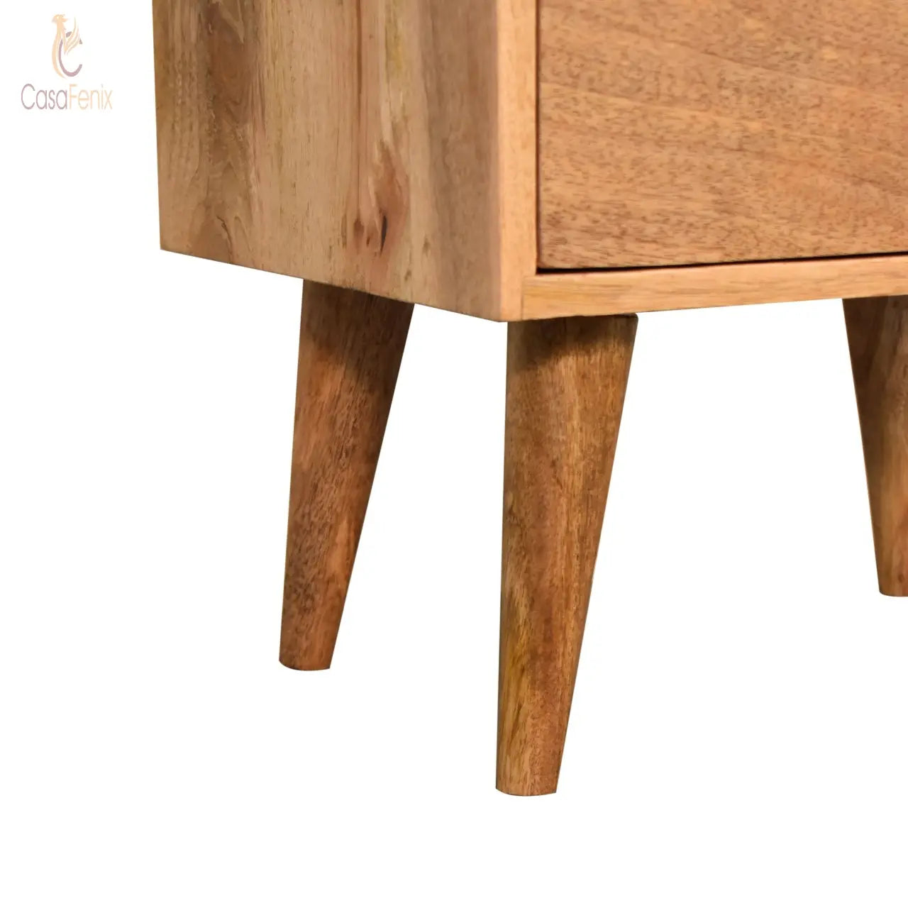 Oak-ish Prism Bedside Table 2 Drawer Chest Nordic Style - CasaFenix