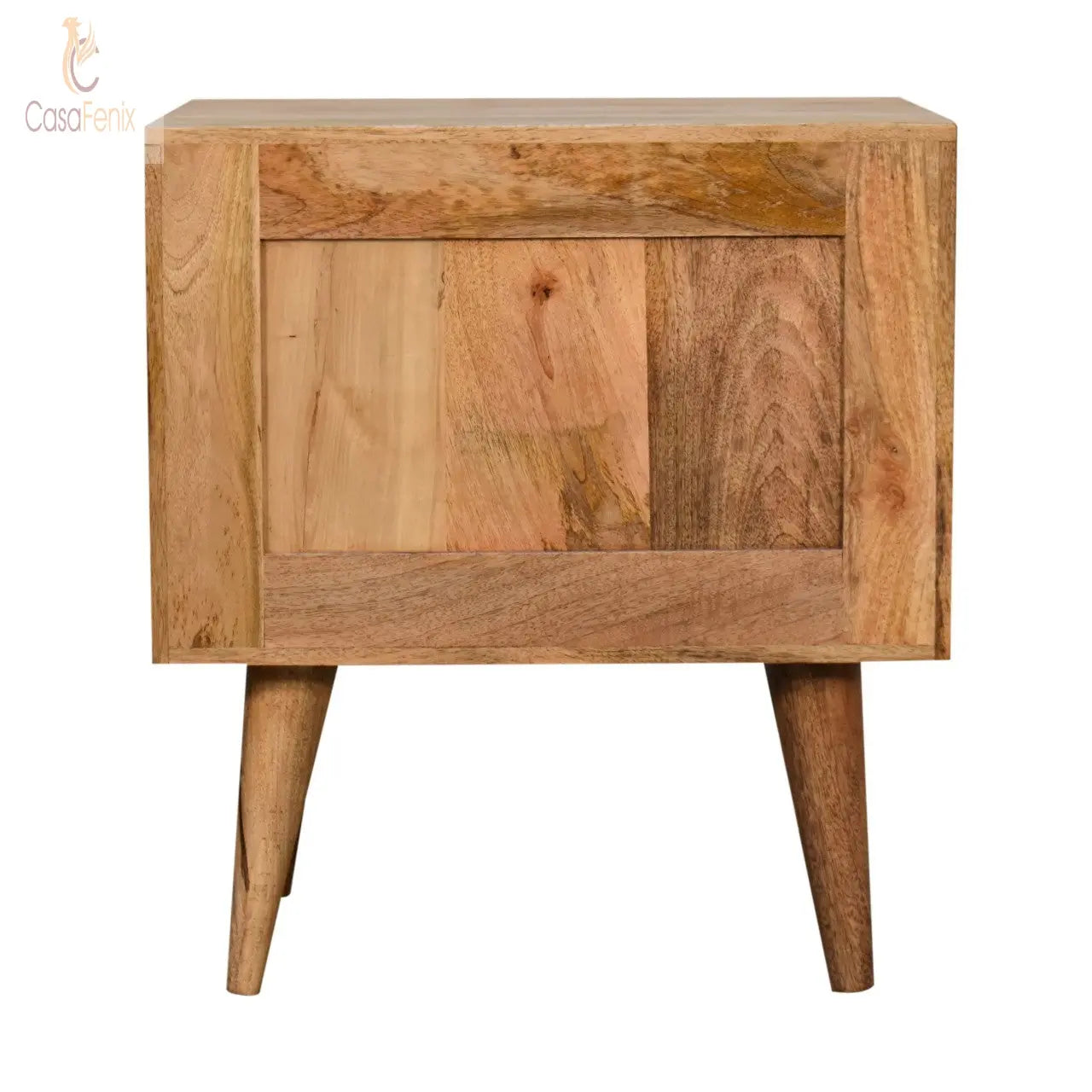 Oak-ish Prism Bedside Table 2 Drawer Chest Nordic Style - CasaFenix