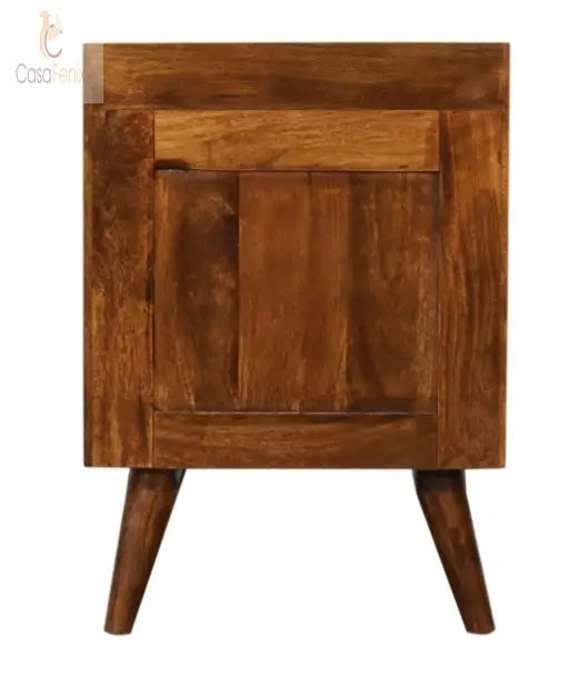 Chestnut Gallery Back Bedside 3 Drawer Chest Sold Mango Wood - CasaFenix