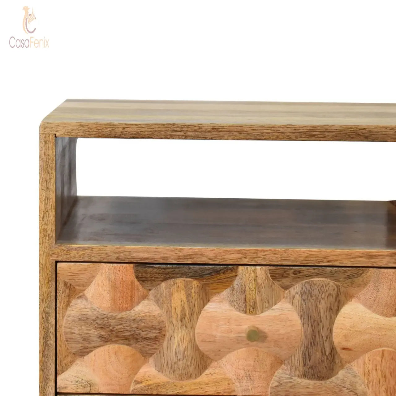 Kita Bedside 2 Drawer Chest Solid Mango Wood - CasaFenix