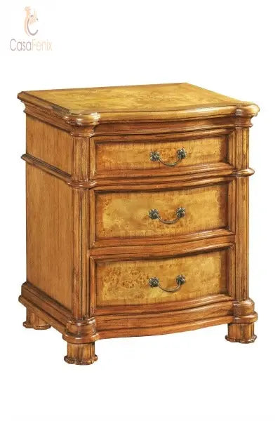 Cheshire Walnut Collection Bedside Stand / Table 3 Drawer - CasaFenix
