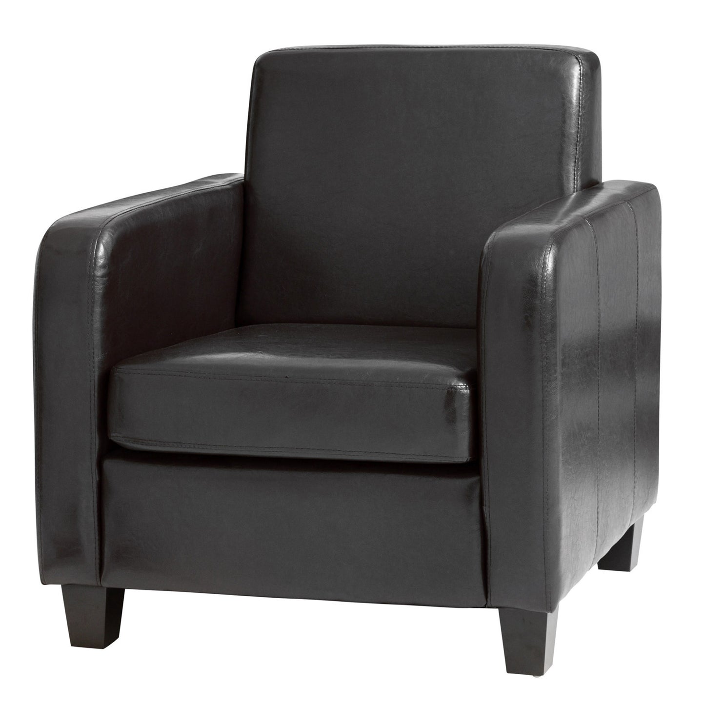 Single Tub Arm Chair Available in black, brown, or red. - CasaFenix