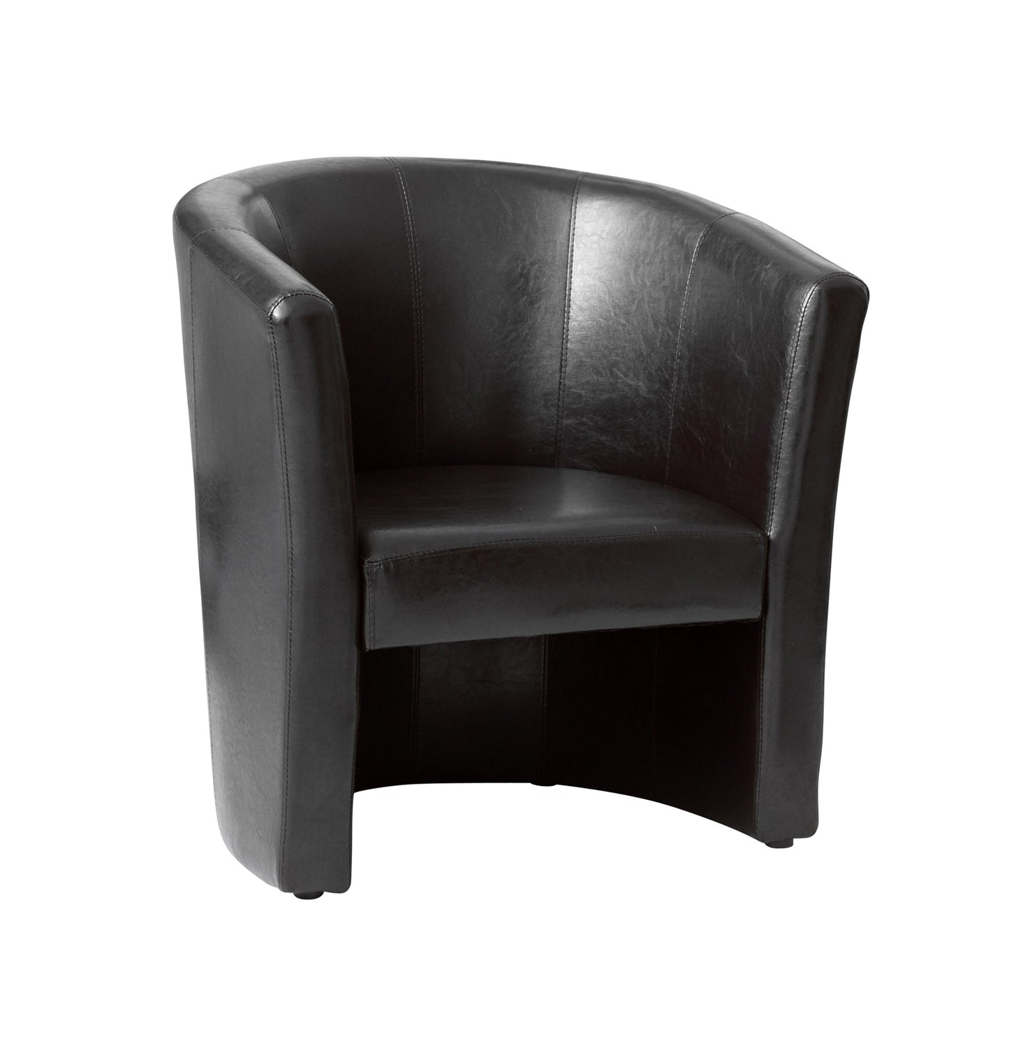 Single Tub Arm Chair with hidden foot stool in black, brown, or cream. - CasaFenix