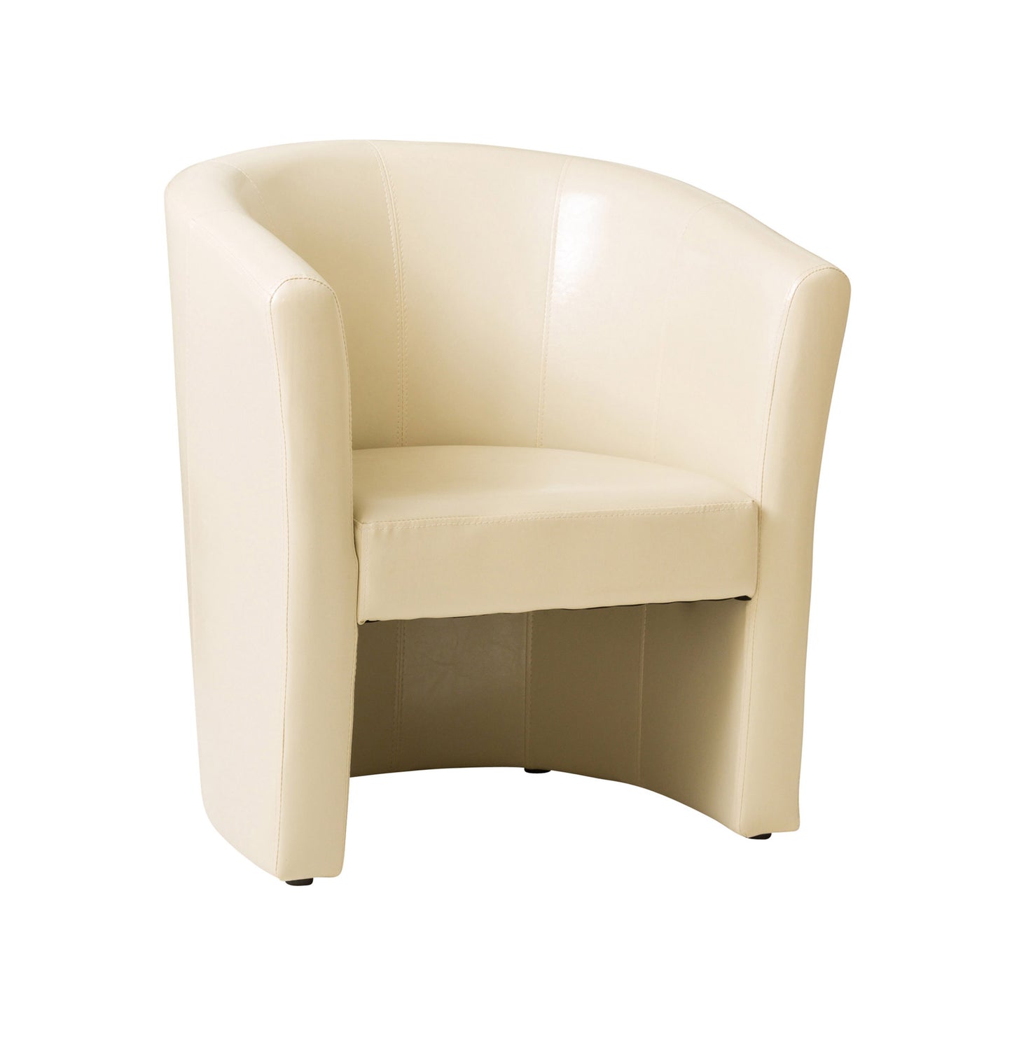 Single Tub Arm Chair with hidden foot stool in black, brown, or cream. - CasaFenix