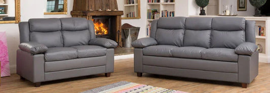 Leather Sofa Available in black, brown, cream or grey - CasaFenix