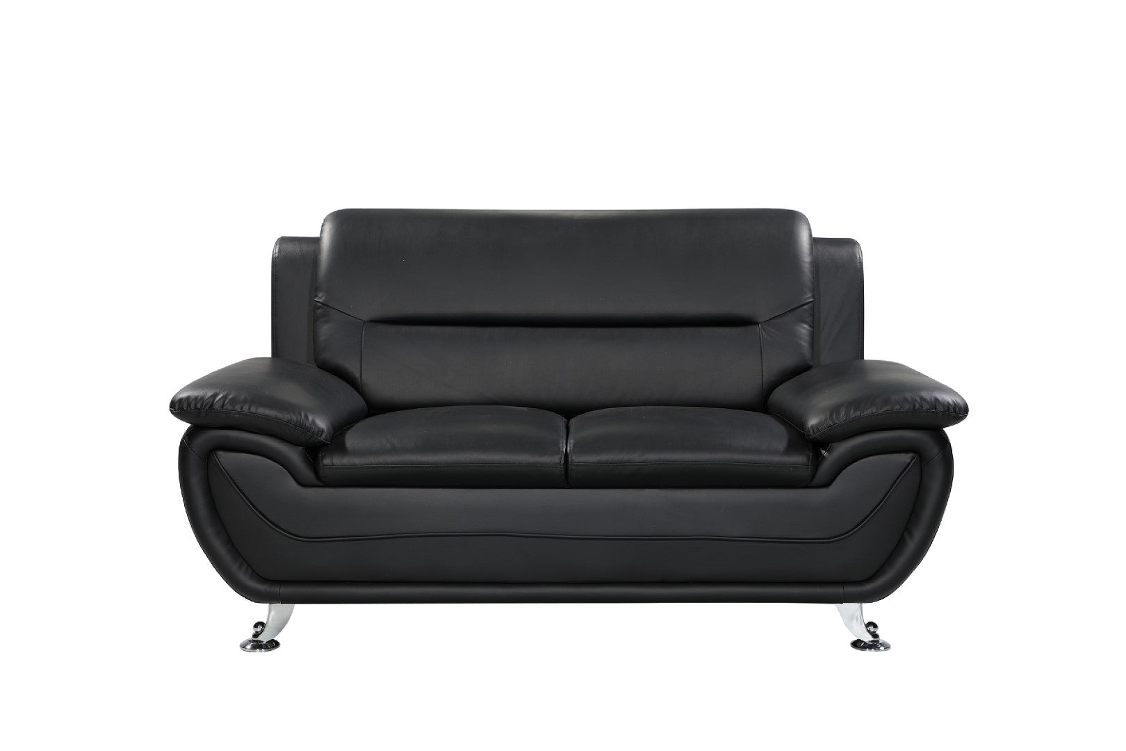 Rounded Leather Sofa Available in black, brown, cream or red - CasaFenix