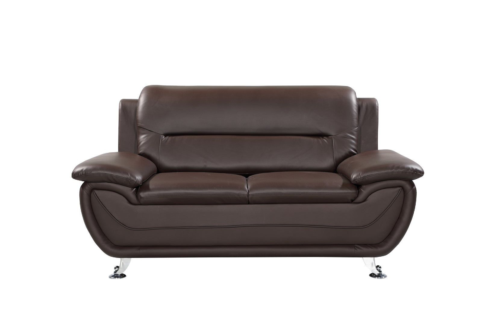 Rounded leather online couch