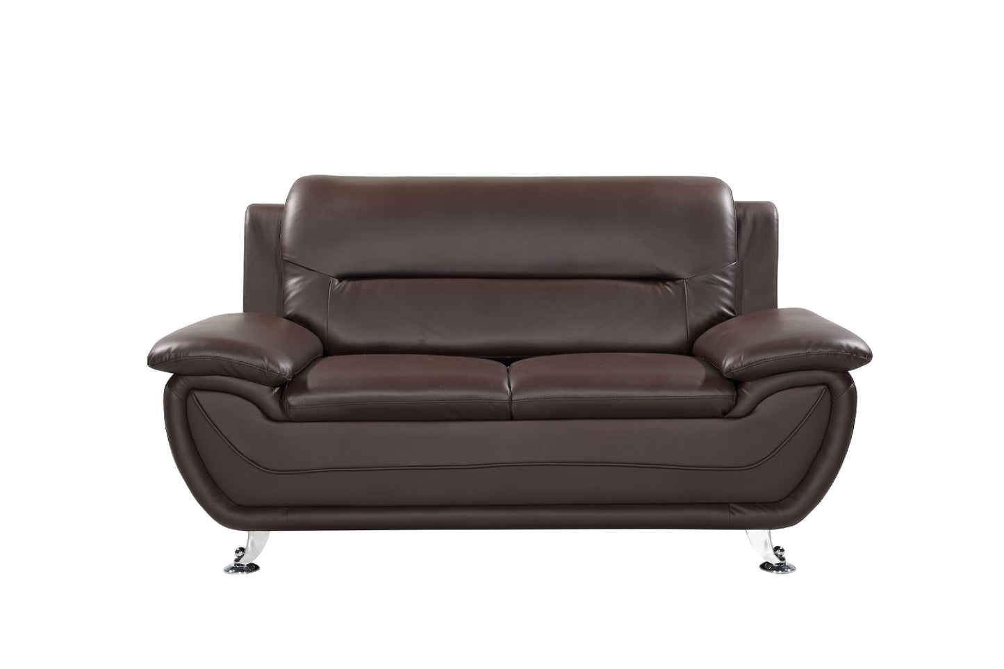 Rounded Leather Sofa Available in black, brown, cream or red - CasaFenix