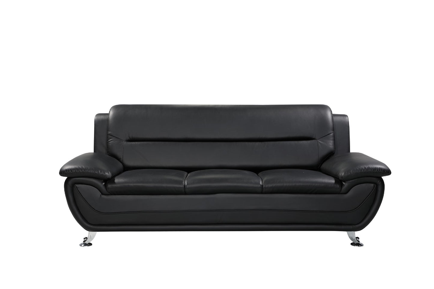 Rounded Leather Sofa Available in black, brown, cream or red - CasaFenix