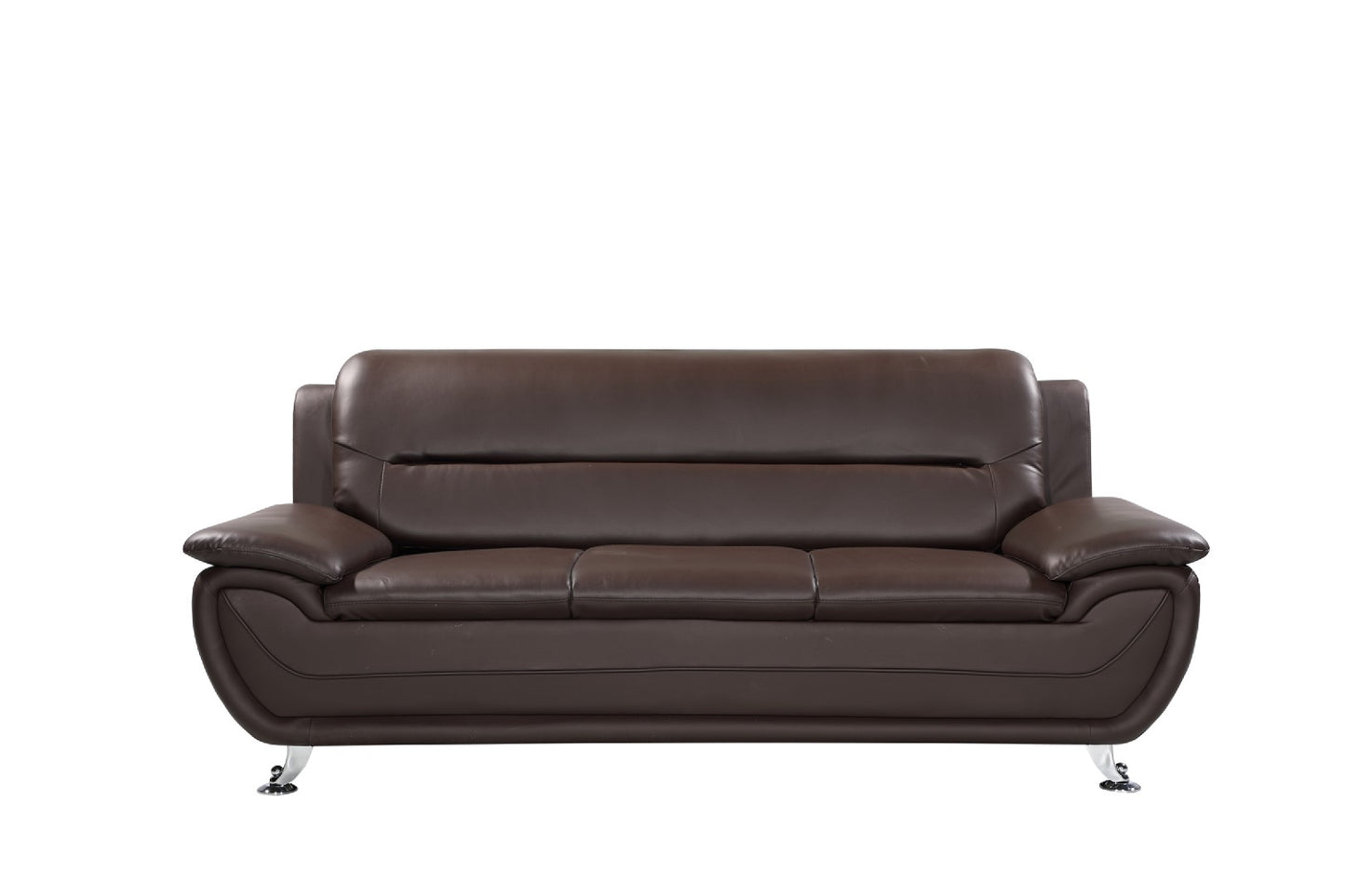 Rounded Leather Sofa Available in black, brown, cream or red - CasaFenix