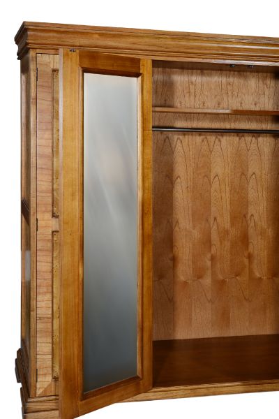 Cheshire Walnut Collection 4 Door Wardrobe With Internal Mirror - CasaFenix
