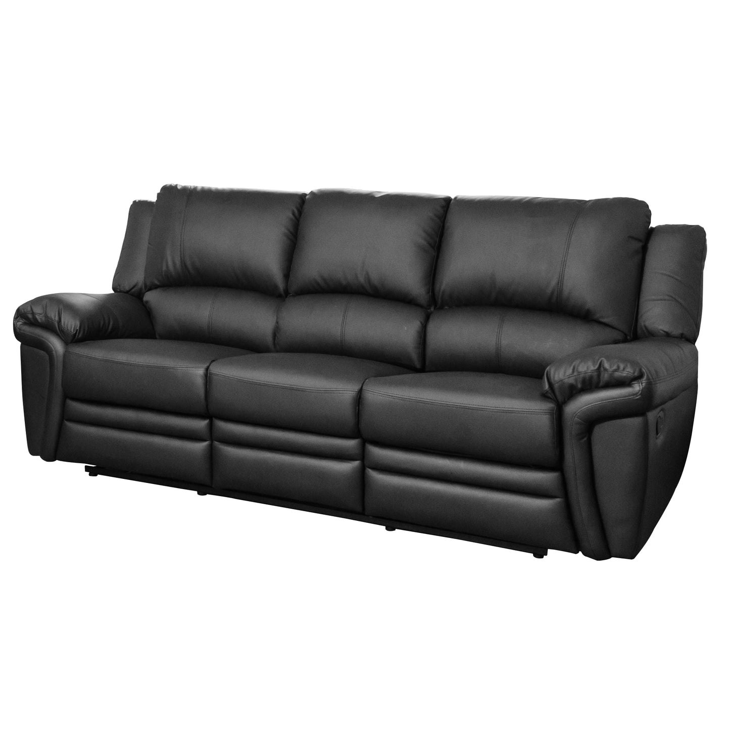 Large Commercial Grade Leather Recliner Sofa Available in black, brown, cream, or grey. - CasaFenix