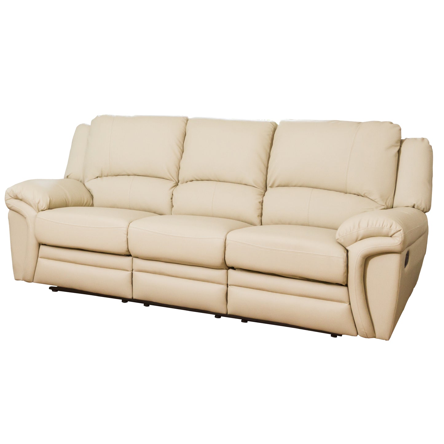 Large Commercial Grade Leather Recliner Sofa Available in black, brown, cream, or grey. - CasaFenix