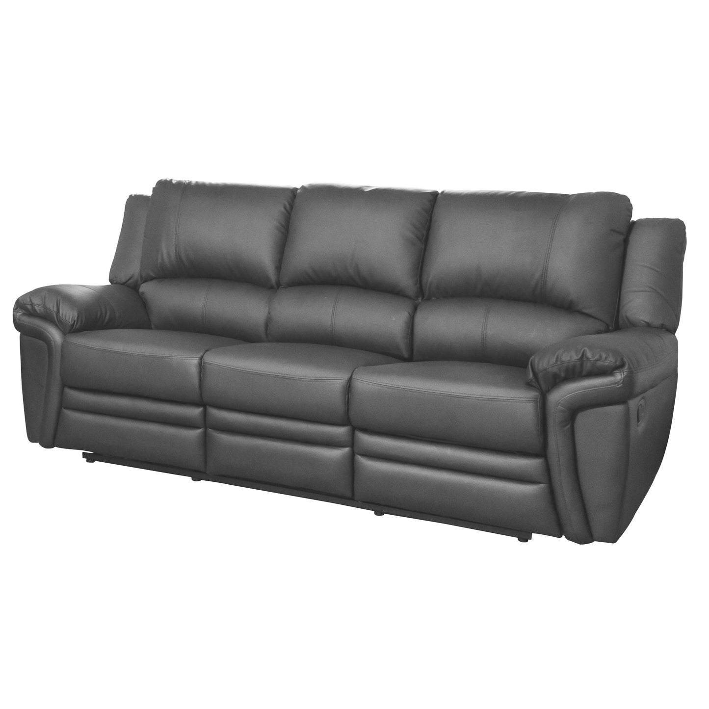 Large Commercial Grade Leather Recliner Sofa Available in black, brown, cream, or grey. - CasaFenix