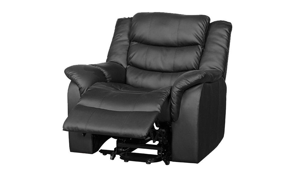 Recliner Leather Armchair Riser Recliner Function to aid Mobility in Black, Brown, Burgundy, Cream, Grey - CasaFenix