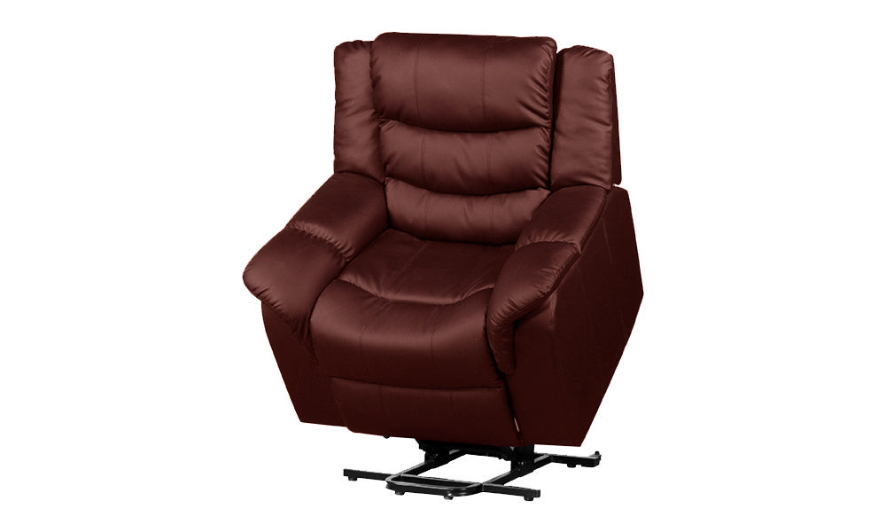 Recliner Leather Armchair Riser Recliner Function to aid Mobility in Black, Brown, Burgundy, Cream, Grey - CasaFenix