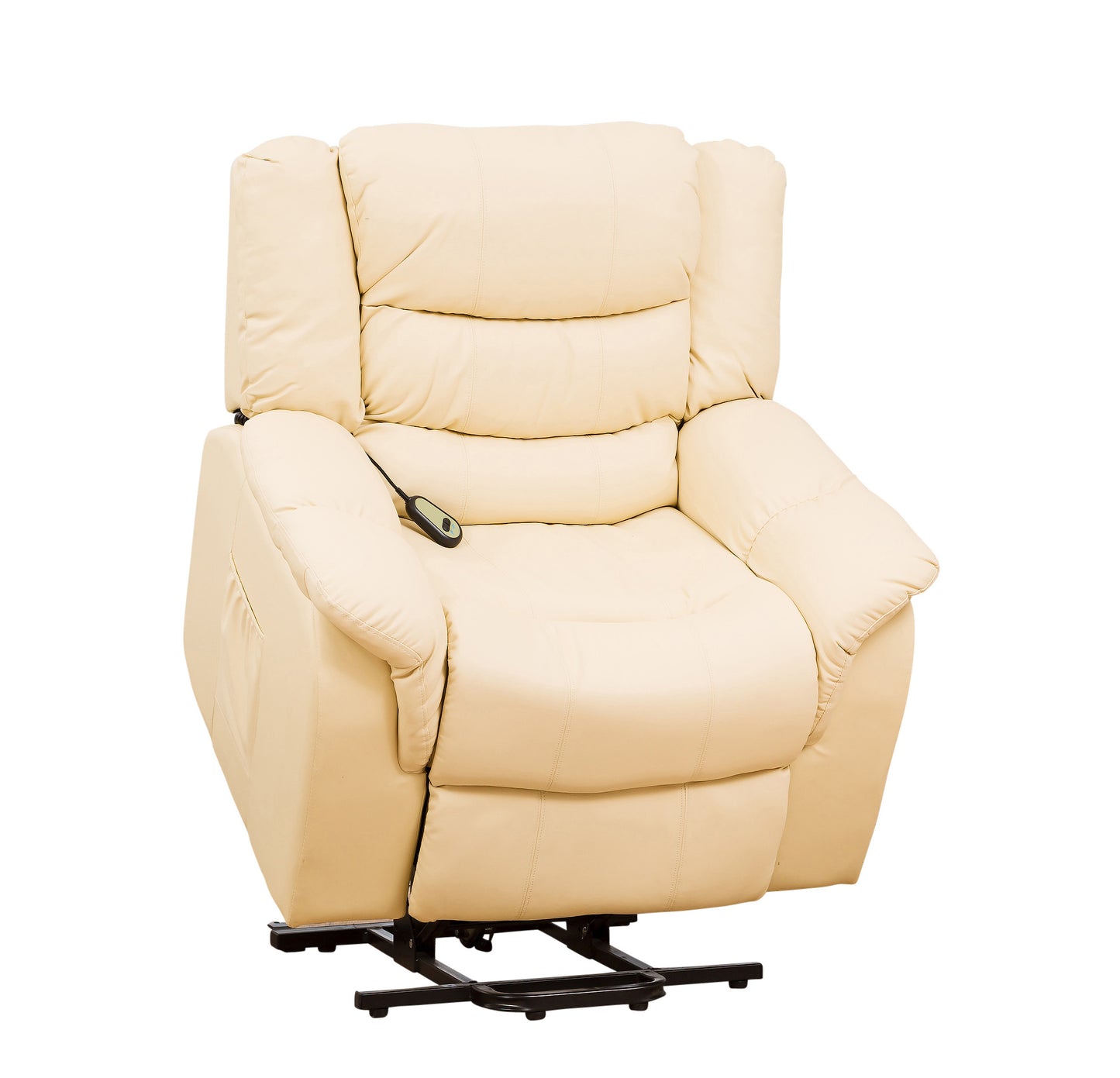 Recliner Leather Armchair Riser Recliner Function to aid Mobility in Black, Brown, Burgundy, Cream, Grey - CasaFenix