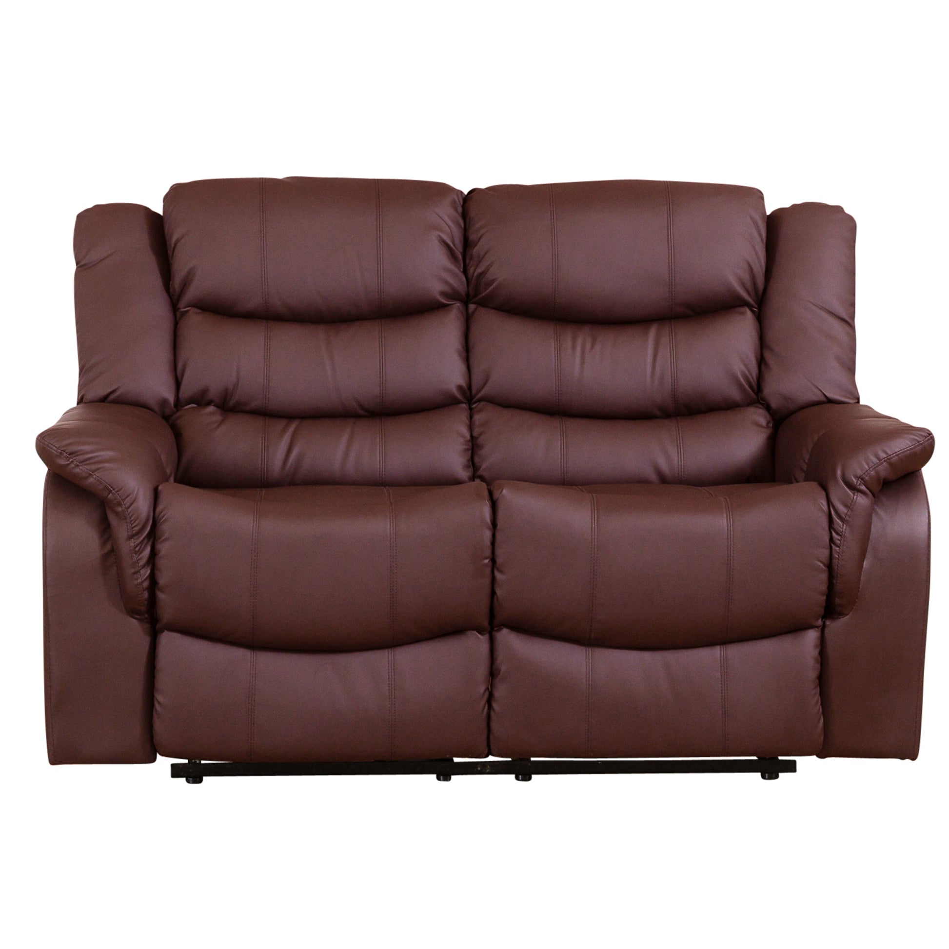 Mid Size Commercial Grade Leather Recliner Sofa Available in Black, Brown, Burgundy, Cream, Grey * - CasaFenix