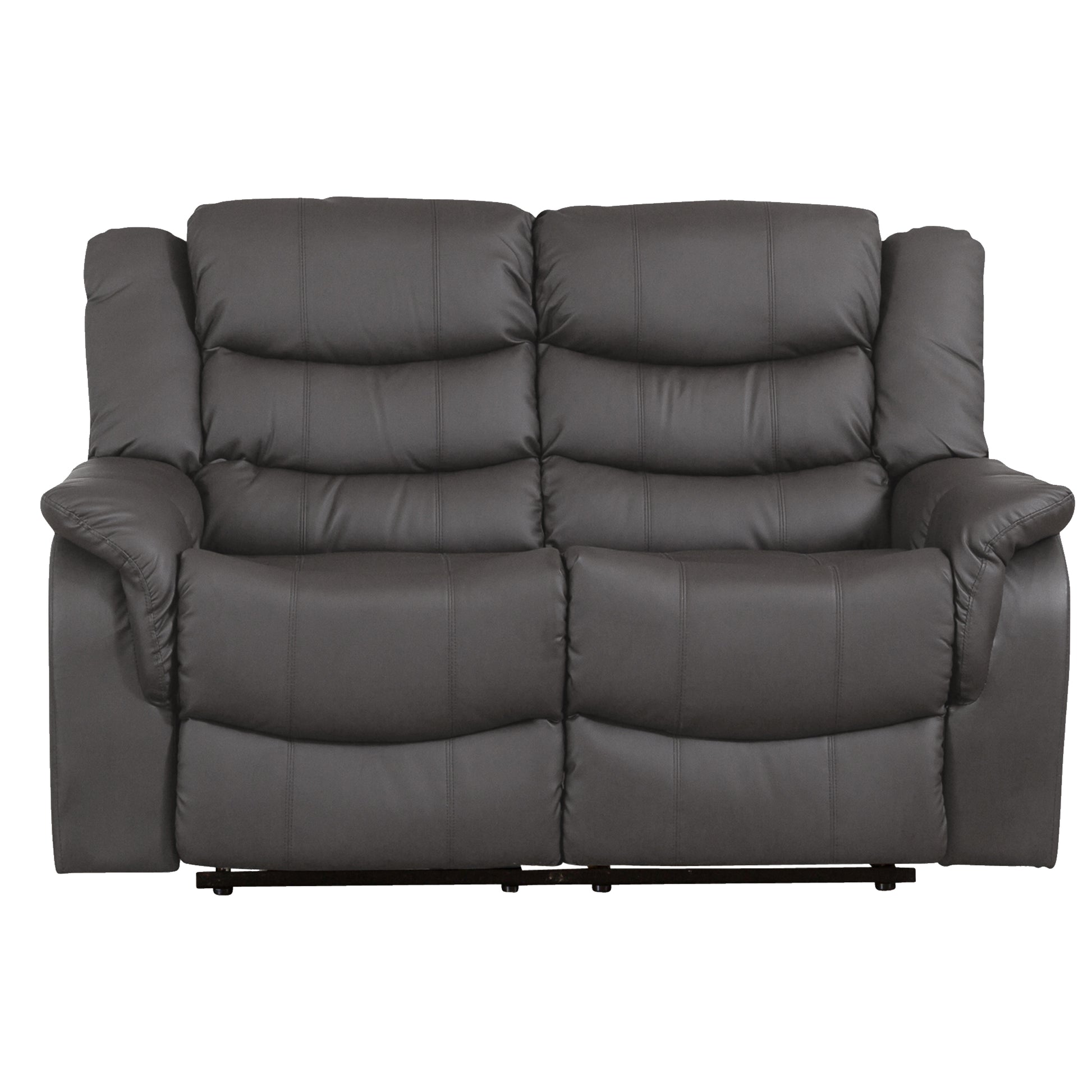 Mid Size Commercial Grade Leather Recliner Sofa Available in Black, Brown, Burgundy, Cream, Grey * - CasaFenix