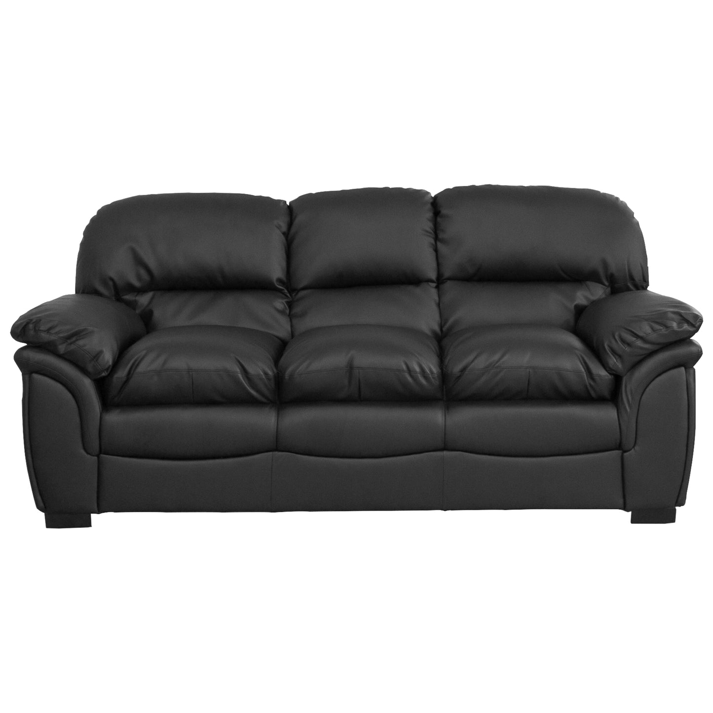 Commercial Grade Smooth Leather Sofa Available in black, brown, cream. - CasaFenix