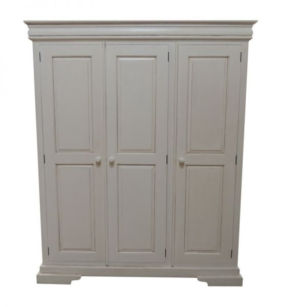 French 3 Door Triple Wardrobe Solid Mahogany - CasaFenix