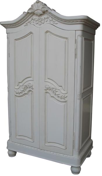 French 2 Door Armoire Double Wardrobe Solid Mahogany H210 W118cm - CasaFenix