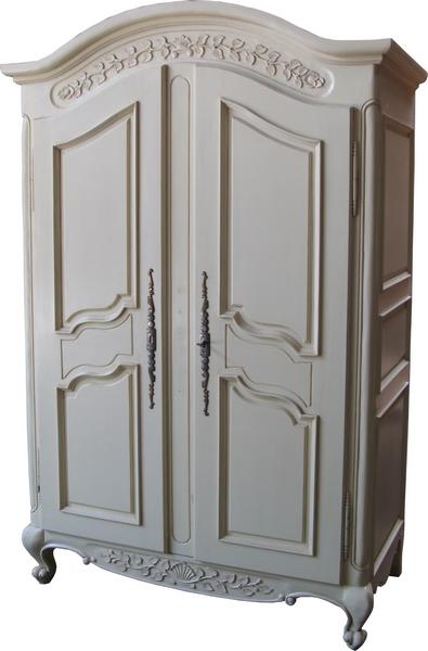 Arch Top French 2 Door Armoire Double Wardrobe Solid Mahogany - CasaFenix