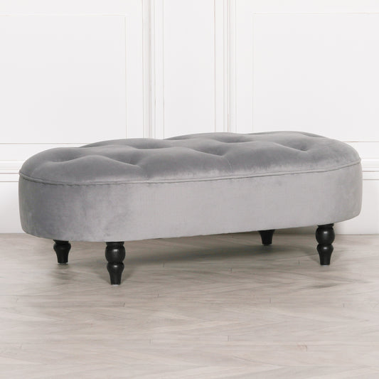 Grey Velvet Bench