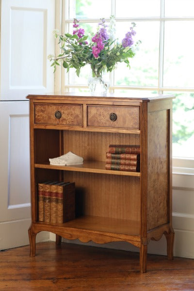 Cheshire Walnut Collection Console Bookcase Book Case 2 Drawer 1 Shelf - CasaFenix