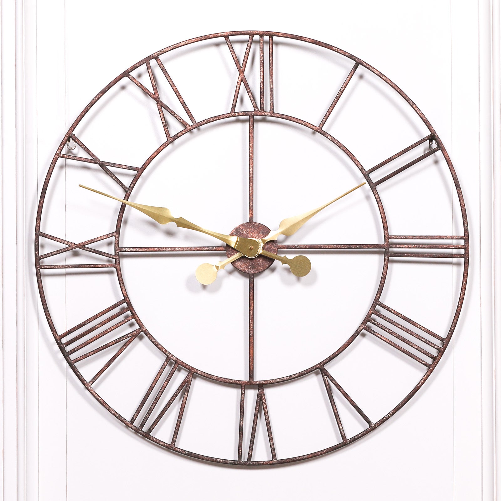 Rustic Metal 76cm Wall Clock with Gold Hands