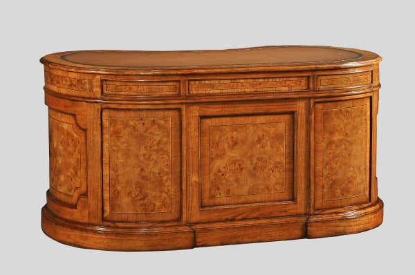 Cheshire Walnut Collection Large Kidney Shaped Desk - CasaFenix