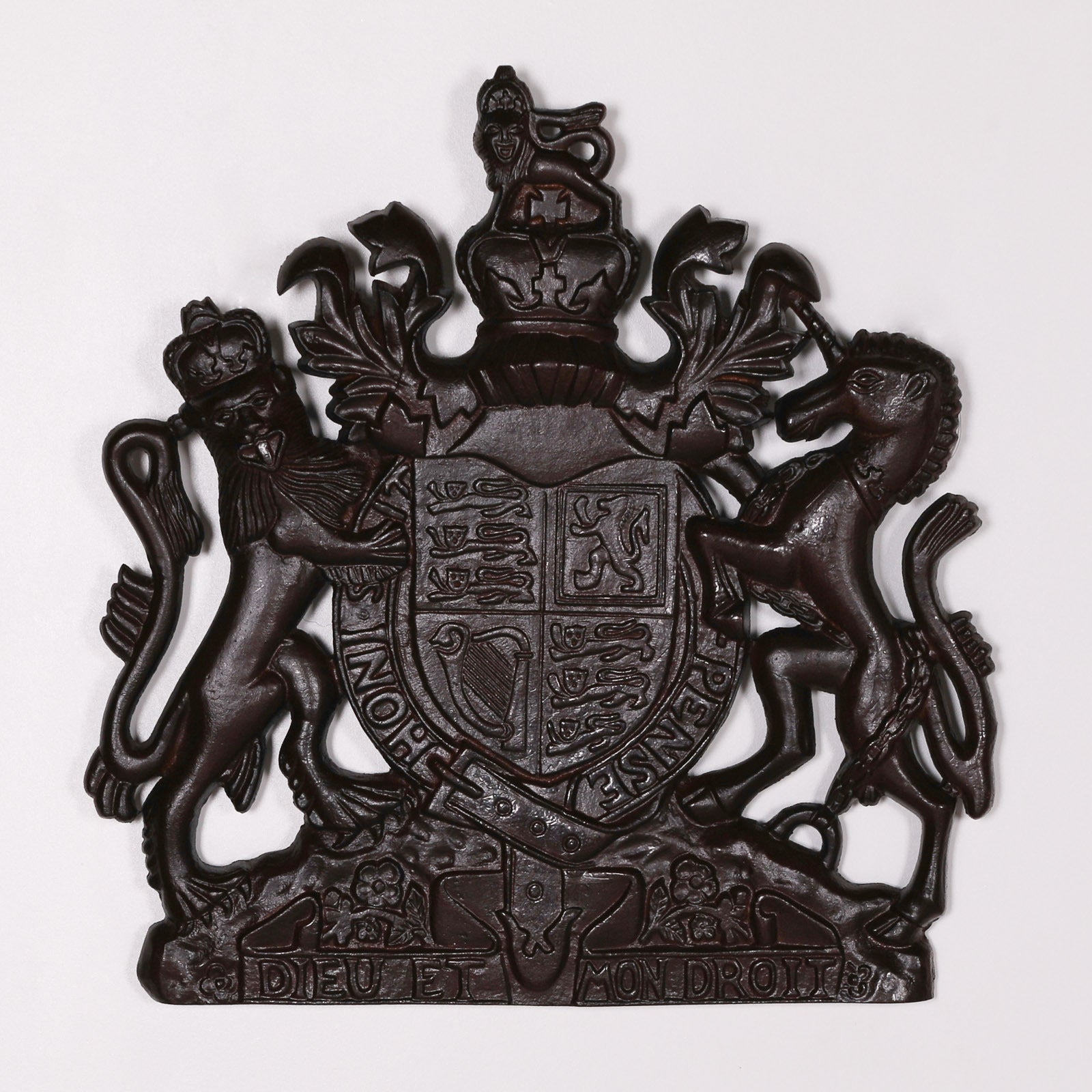 Rustic Iron Style 37cm Cast Metal Coat of Arms