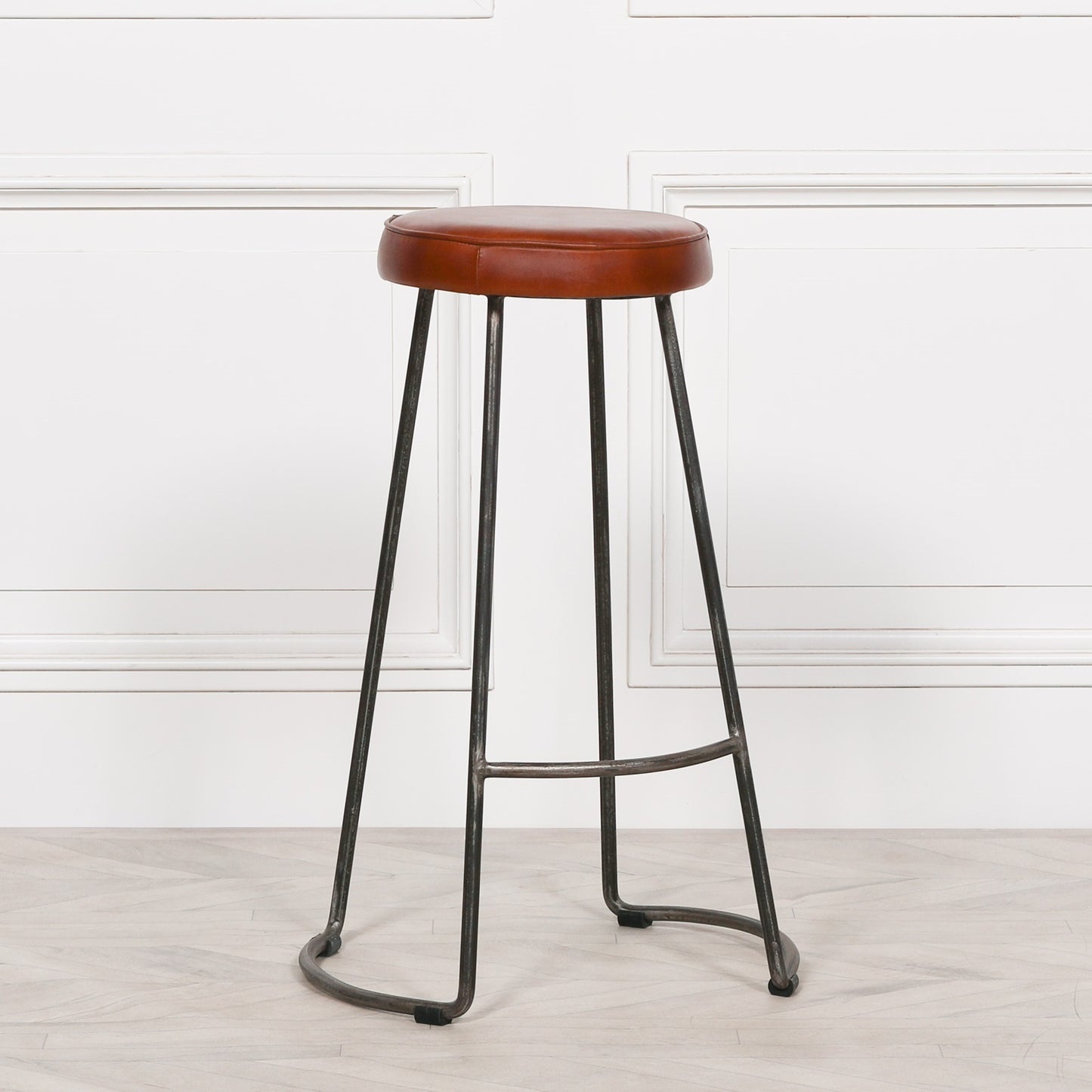 Leather Industrial Bar Stool