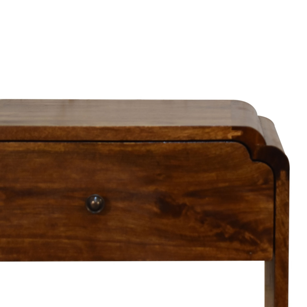 Newton Bedside 1 Drawer & 1 Shelf Made from Solid Mango Wood Chestnut Finish - CasaFenix