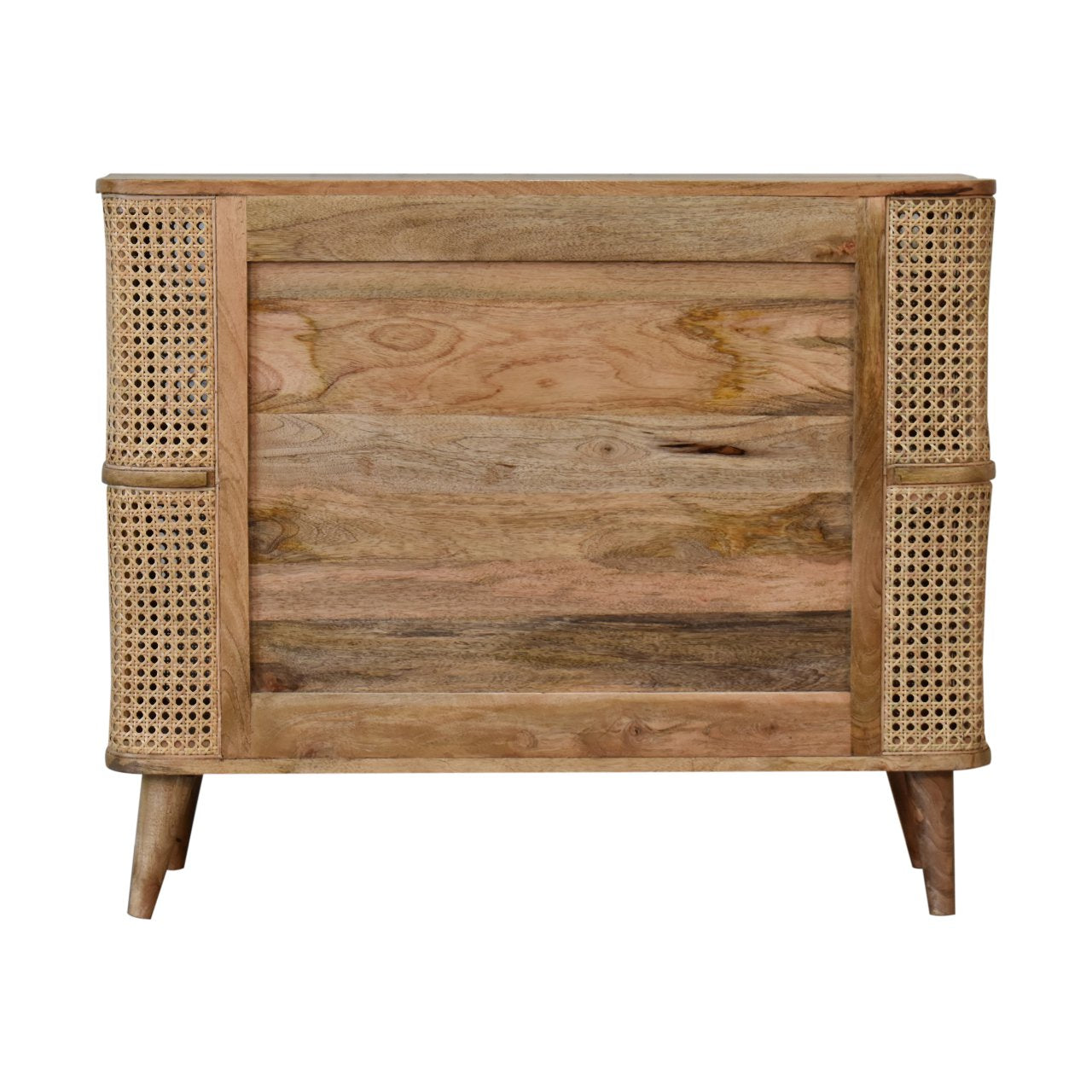 Larissa Open Cabinet Rattan & Mango Wood Bookcase Storage Unit - CasaFenix