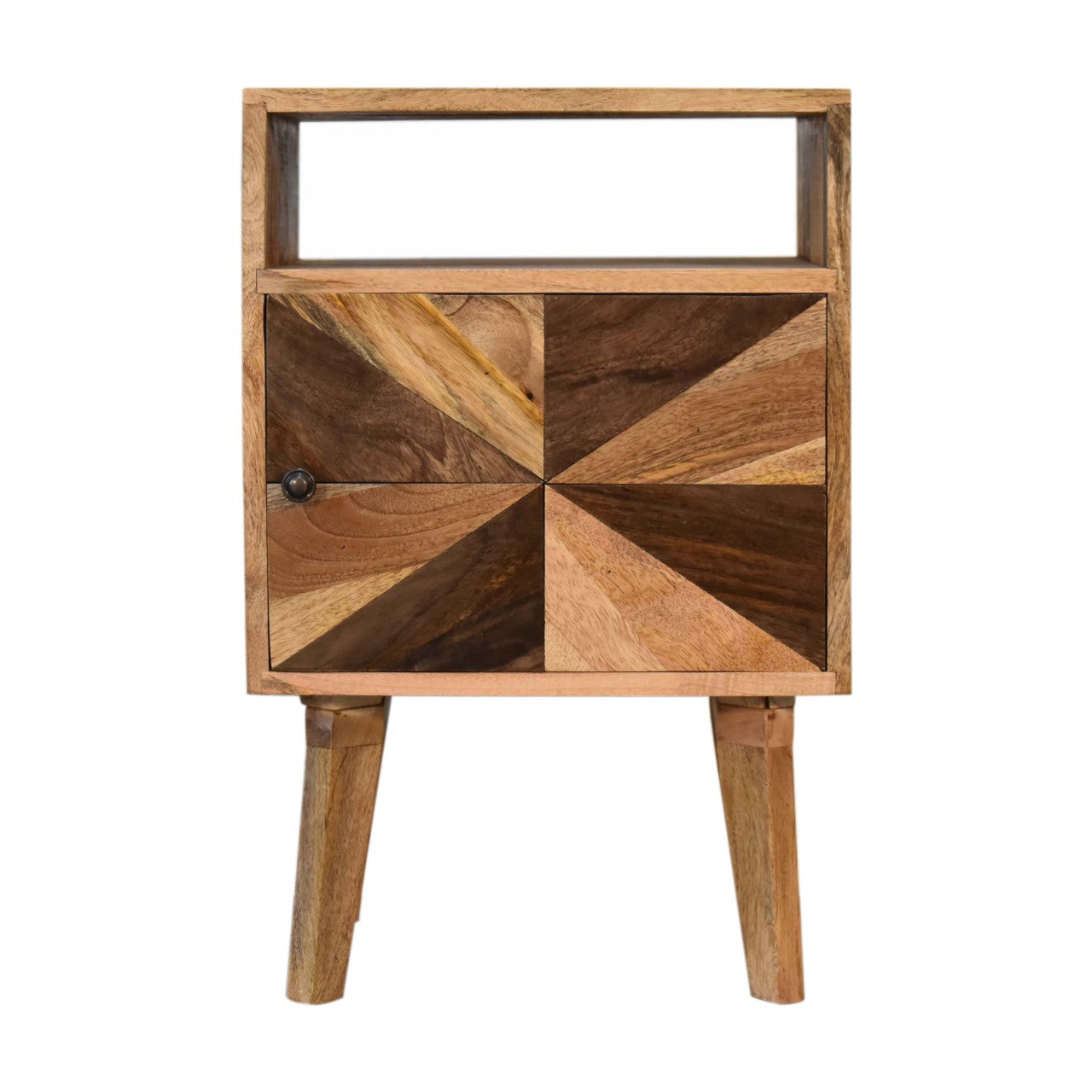 Safi Bedside Table 1 Multi Coloured Drawer Solid Mango Wood - CasaFenix