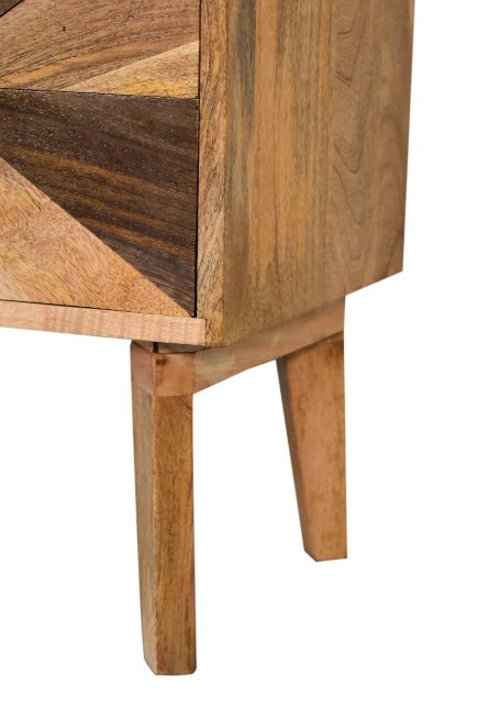 Safi Bedside Table 1 Multi Coloured Drawer Solid Mango Wood - CasaFenix