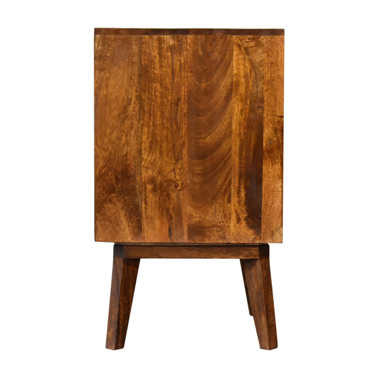 Samara 1 Door Bedside Table Chestnut Finish over Solid Mango Wood Bedside Cupboard - CasaFenix