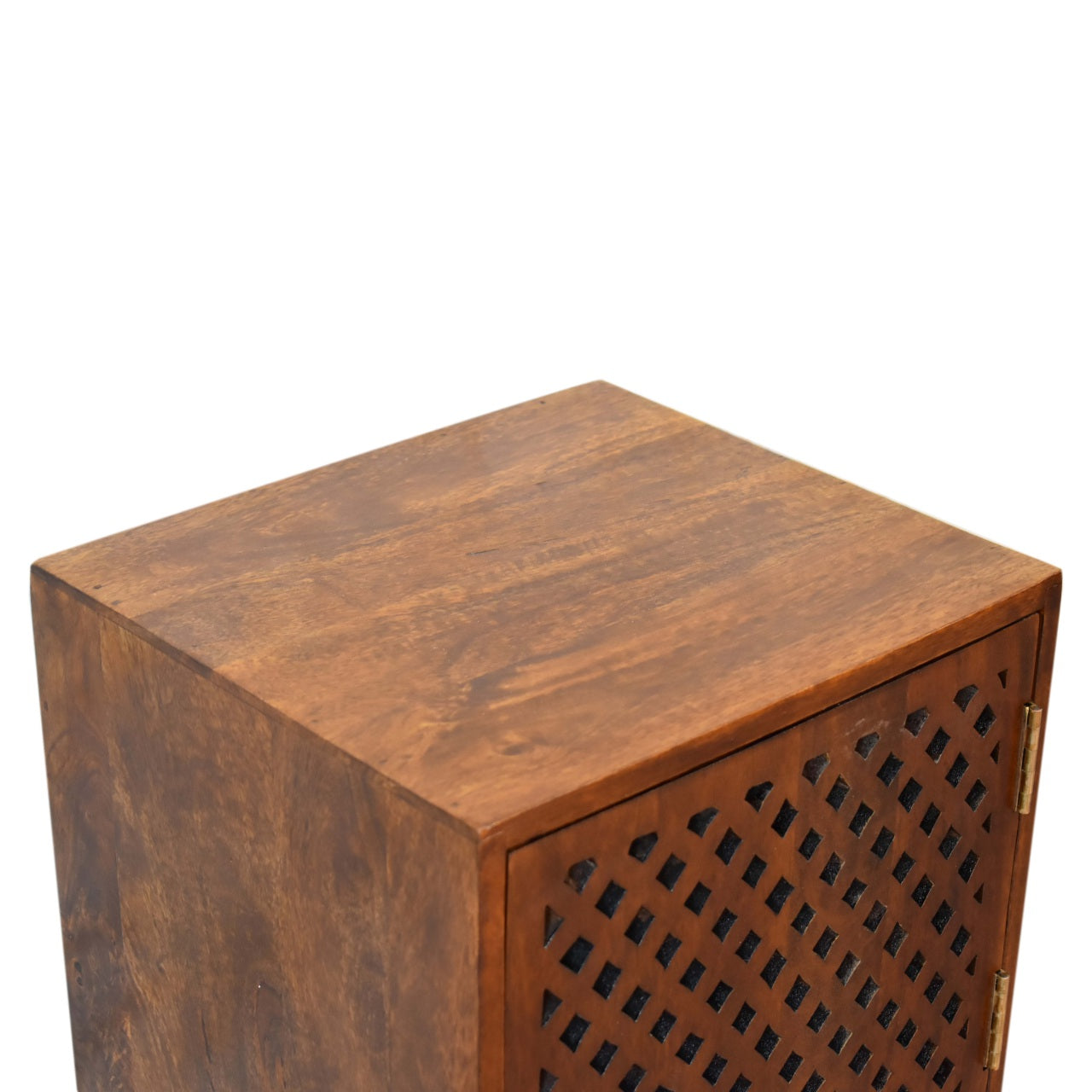 Arlo 1 Door Bedside Cabinet Solid Mango Wood with Chestnut Finish - CasaFenix