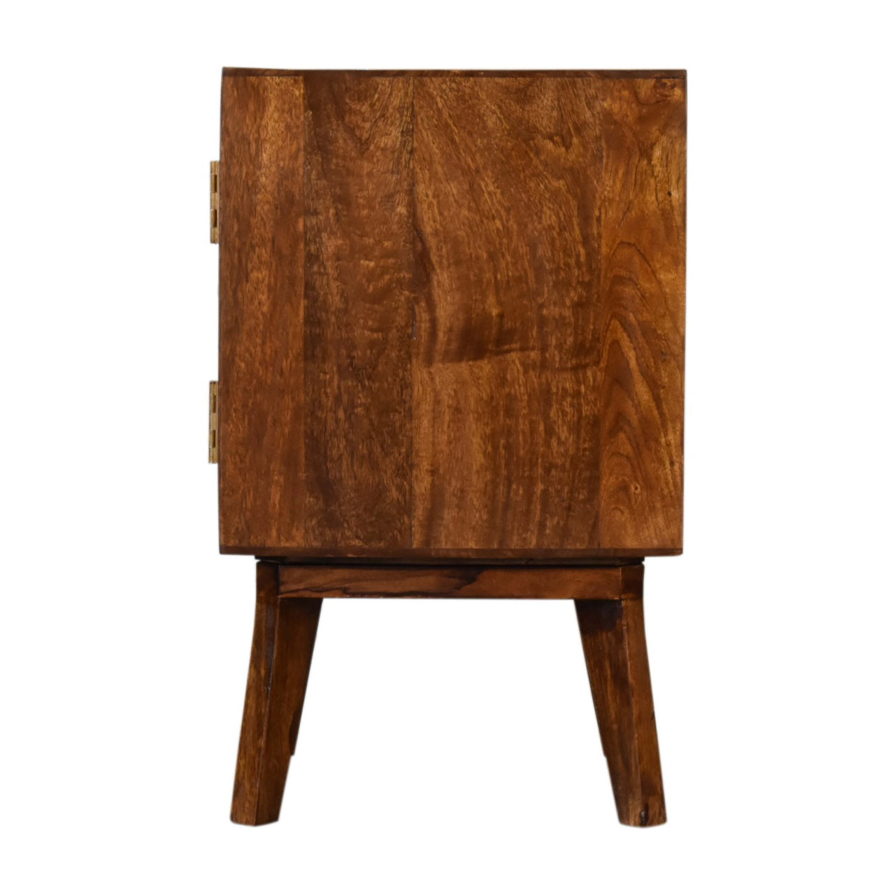 Arlo 1 Door Bedside Cabinet Solid Mango Wood with Chestnut Finish - CasaFenix