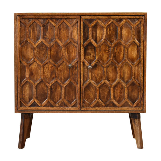 Amouri Carved 2 Door Cabinet - CasaFenix