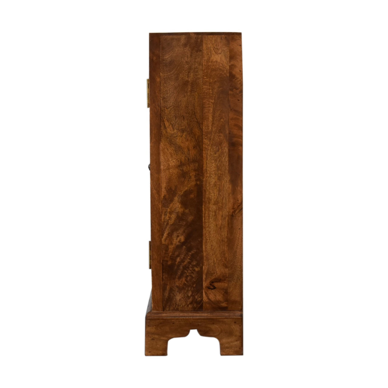 Tova Carved 2 Door Cabinet Chestnut Finish over Solid Mango Wood - CasaFenix