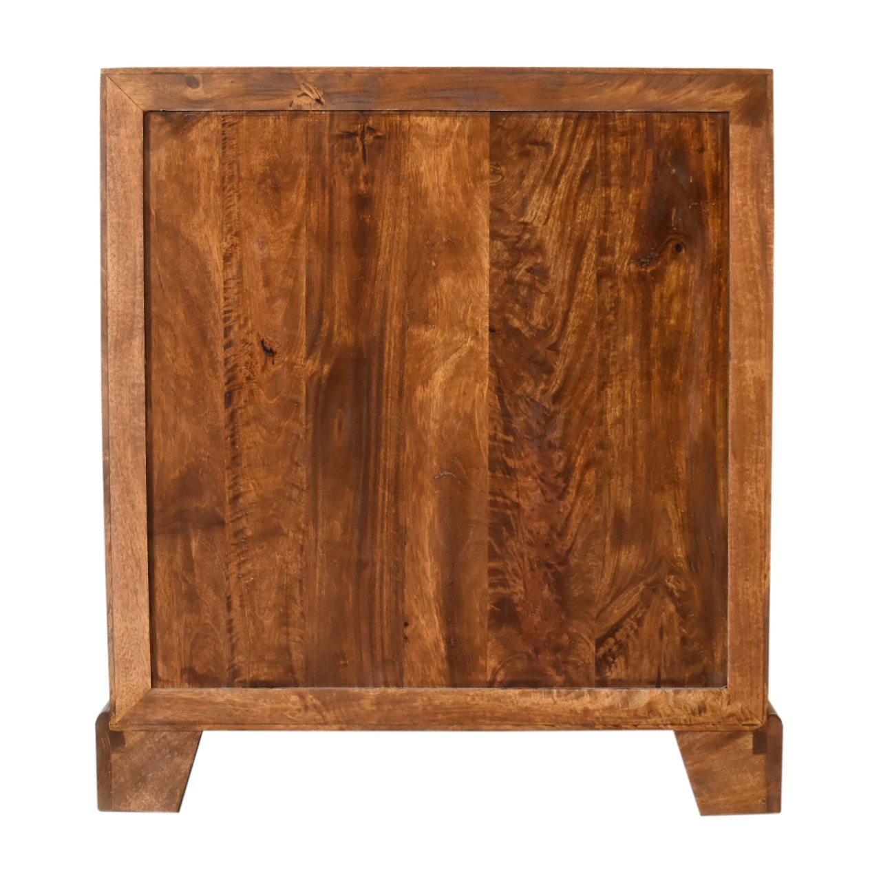 Tova Carved 2 Door Cabinet Chestnut Finish over Solid Mango Wood - CasaFenix