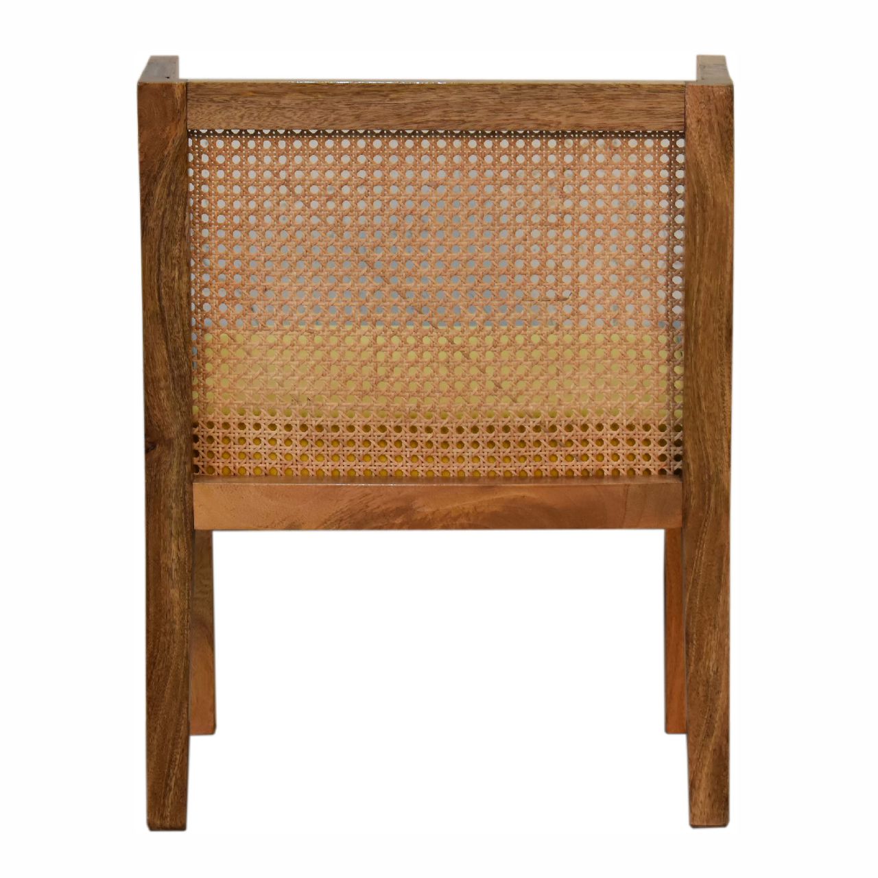 Mustard Yellow Cotton Velvet Rattan & Mango Wood Chair - CasaFenix